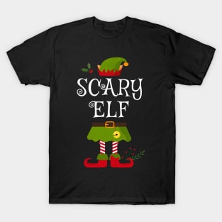 Scary Elf Shirt , Family Matching Group Christmas Shirt, Matching T Shirt for Family, Family Reunion Shirts T-Shirt